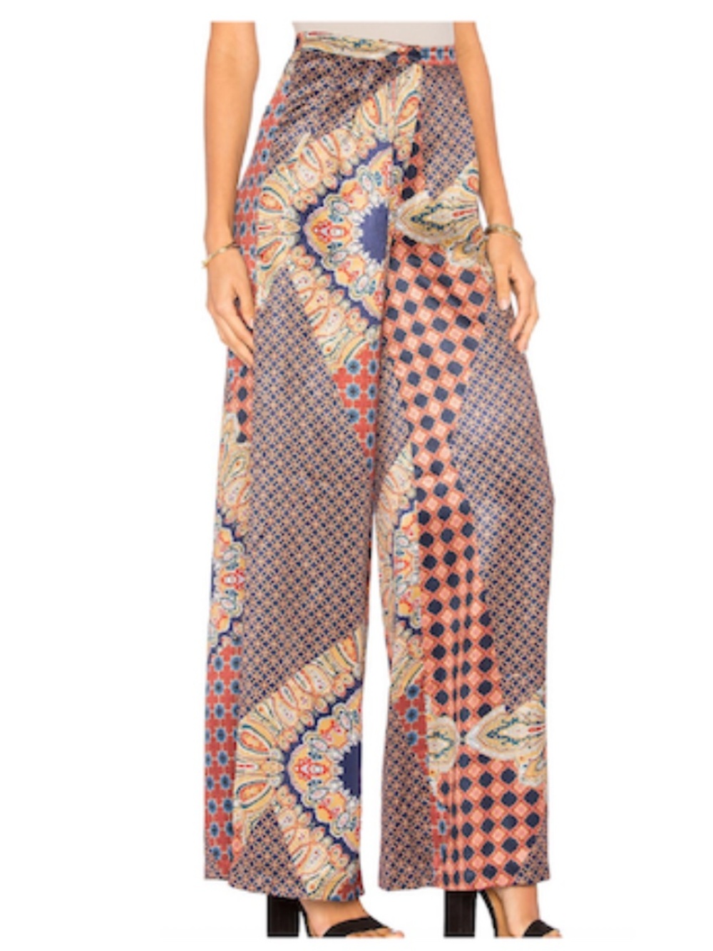 NWT * House of Harlow 1960 x REVOLVE Des Pant in Patchwork Pajama Print